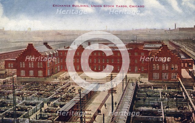 Exchange Building, Union Stock Yards, Chicago, Illinois, USA, 1915. Artist: Unknown