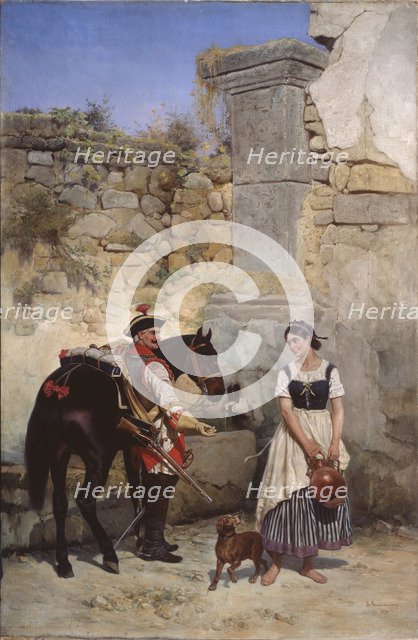 Scene at the Well, 1890. Artist: Willewalde, Gottfried (Bogdan Pavlovich) (1818-1903)