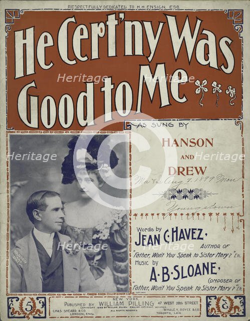 'He cert'ny was good to me', 1898. Creator: Unknown.
