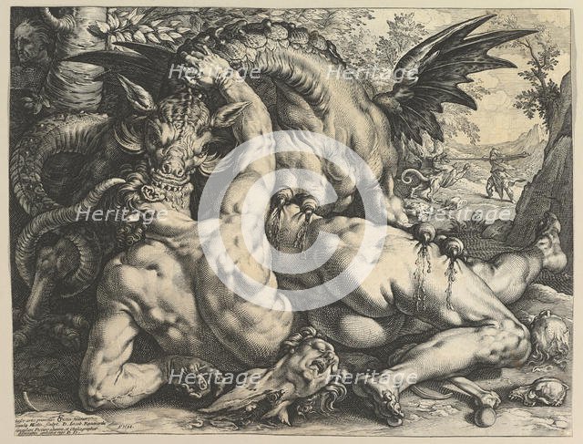 The Dragon Devouring the Companions of Cadmus, 1588. Creator: Hendrik Goltzius.