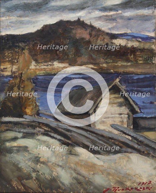 Autumn landscape, 1917. Creator: Jalmari Ruokokoski.