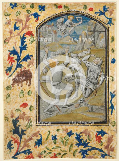 Leaf from a Book of Hours: Coronation of the Virgin, c. 1470-1480. Creator: Guillaume Vrelant (Flemish, c. 1454-1481).