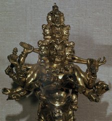 Chinese gilt-bronze statuette of a Dharmapala, 13th century. Artist: Unknown