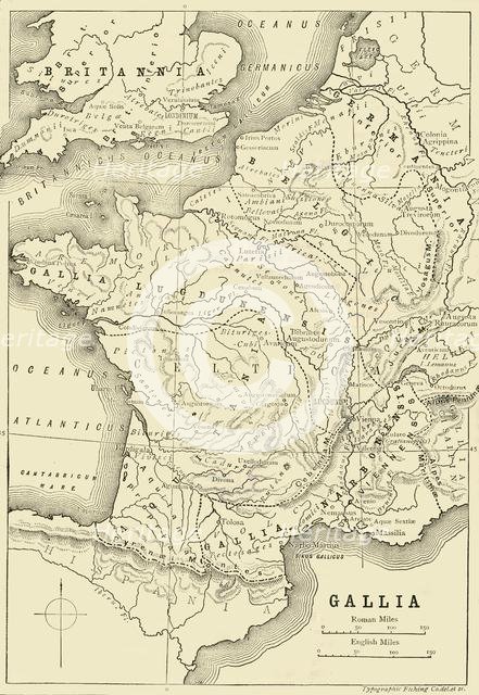 'Map of Gaul and Part of Britain', 1890. Creator: Unknown.