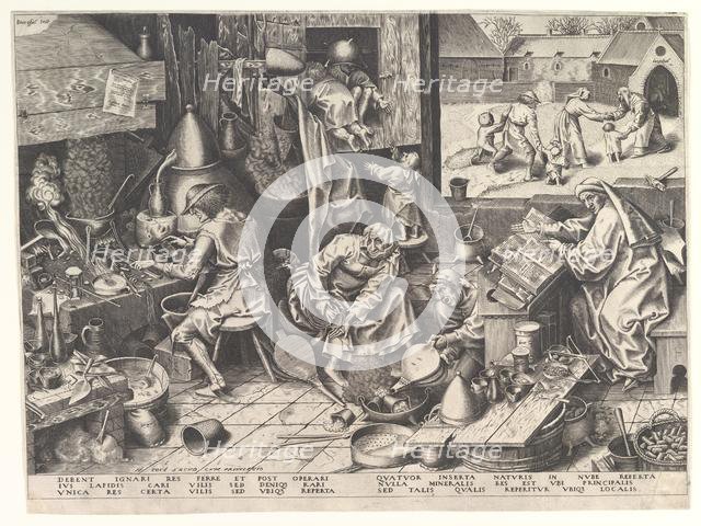 The Alchemist, after 1558. Creator: Philip Galle.
