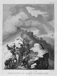 'The descent of Mount St Bernard', 1800. Artist: Anon