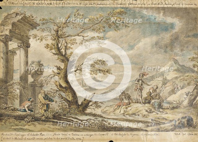 Landscape with Soldiers, 1836. Creator: John Wilhelm Nahl.