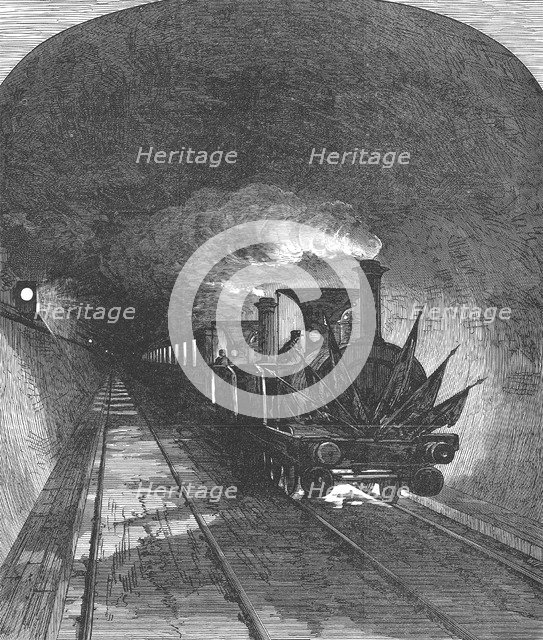 Opening of the Mont Cenis railway tunnel linking France and Switzerland, 1871. Artist: Unknown