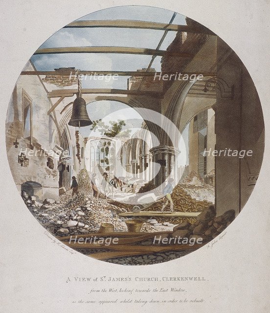 'A view of St James's Church, Clerkenwell', Islington, London, 1789. Artist: Francis Jukes
