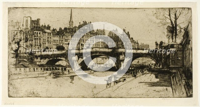 Pont Neuf, plate one from the Paris Set, 1904. Creator: David Young Cameron.