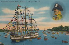 'Gasparilla Apporoaching Harbor at Tampa, Florida', c1940s. Artist: Unknown.