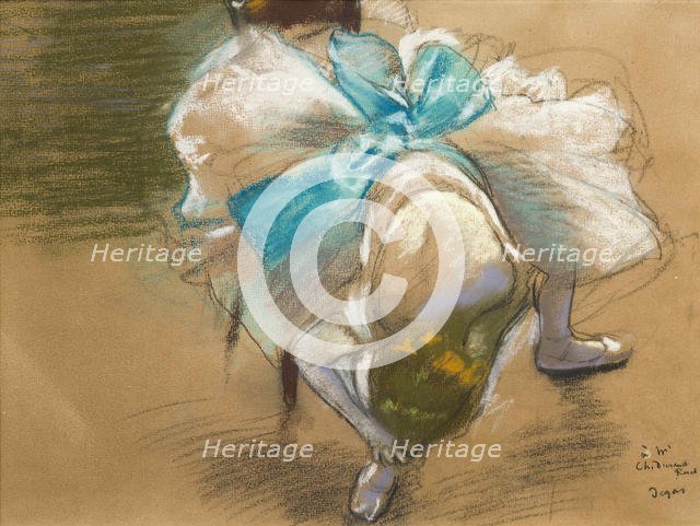 Danseuse rattachant son chausson, 1887. Creator: Degas, Edgar (1834-1917).