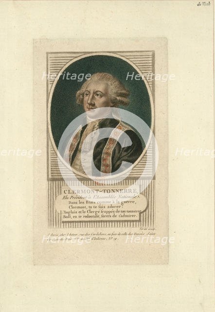 Portrait of Stanislas Marie Adélaïde, Comte de Clermont-Tonnerre (1757-1792), c. 1789. Creator: Vérité, Jean-Baptiste (1756-1837).