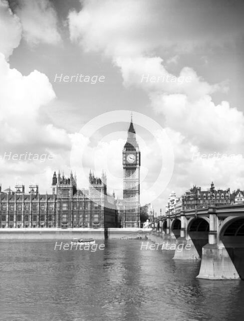 The Palace of Westminster and Big Ben, London, c1955. Creator: Arthur Charles Kirby Ware.