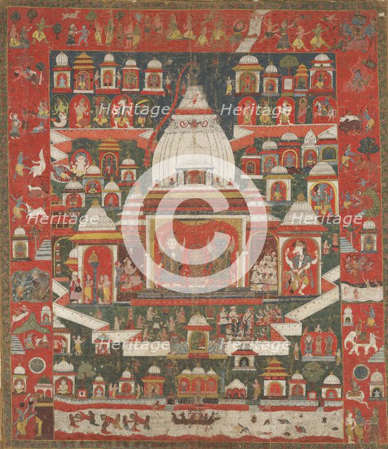 Worship of Lord Jagannatha in his temple at Puri, First half 18th century. Creator: Unknown.