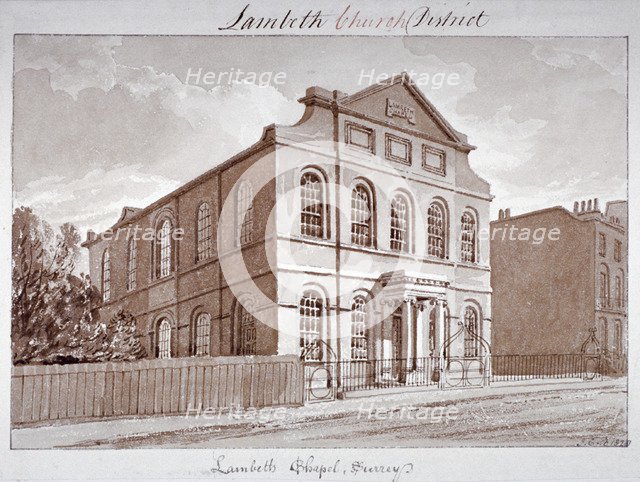 View of a chapel on York Road, Lambeth, London, 1828.              Artist: John Buckler