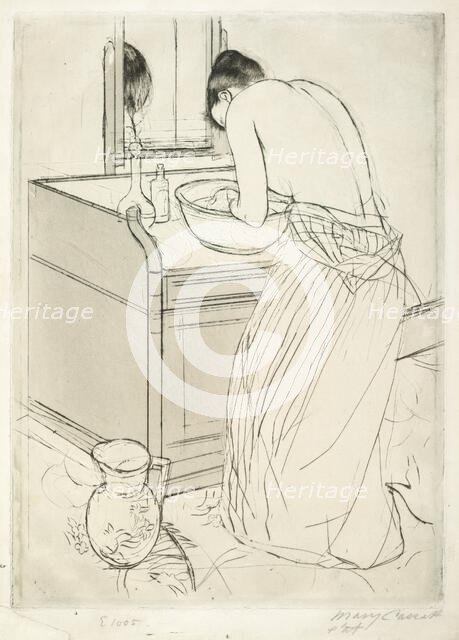 Woman Bathing, 1890-1891. Creator: Mary Cassatt.