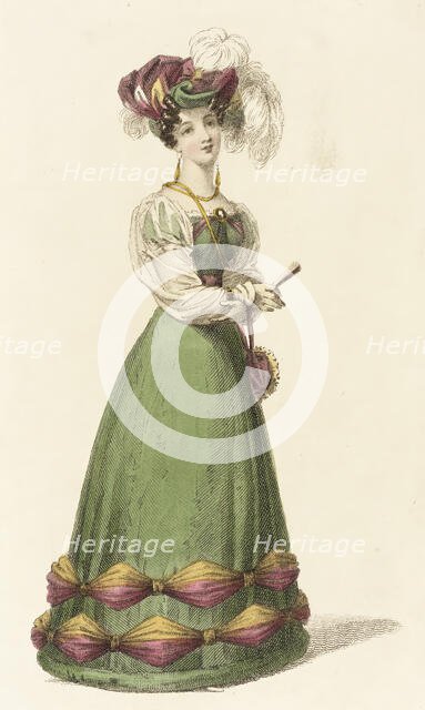 Fashion Plate (Dinner Dress), 1826. Creator: Rudolph Ackermann.