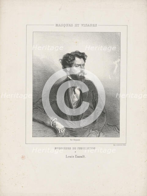 Portrait of Louis Énault (1824-1900), 1853. Creator: Gavarni, Paul (1804-1866).