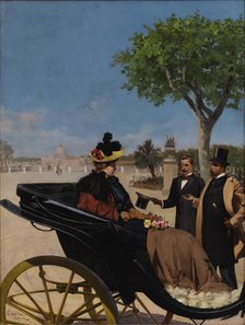 Arrival at the Villa Borghese , 1878. Creator: Cipolla, Fabio (1854-1914).