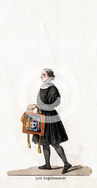 Lord Seal keeper, costume design for Shakespeare's play, Henry VIII, 19th century. Artist: Unknown