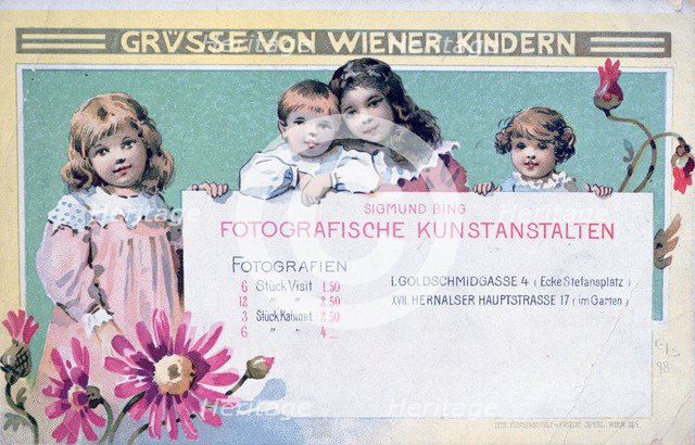 Early Viennese photographer's advertising card. Artist: Unknown