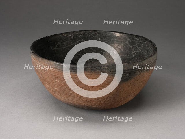 Bowl with Textured Surface Decoration in Basketry-Like Pattern, A.D. 900/1000. Creator: Unknown.