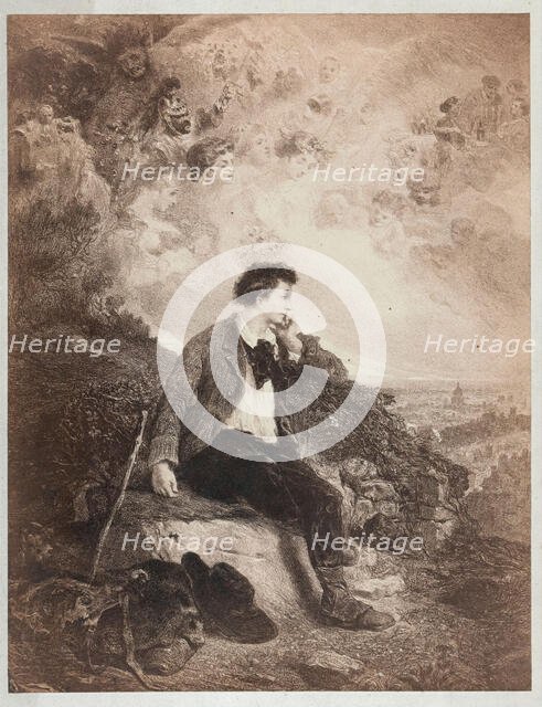 A young man, on his way to London, dreams of a successful future, [1880?]. Creator: Unknown.