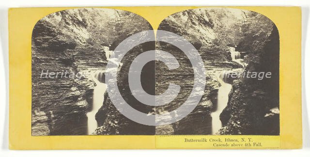 Buttermilk Creek, Ithaca, N.Y. Cascade above 4th Fall, 1860/65. Creator: J. C. Burritt.