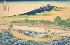 Tago Bay near Ejiri on the Tokaido (Tokaido Ejiri Tago no ura ryaku zu), from the s..., ca. 1830-32. Creator: Hokusai.