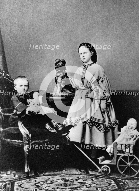 Grand Duchess Maria Alexandrovna and Grand Duke Sergei Alexandrovich of Russia, c1862-c1863. Artist: Unknown