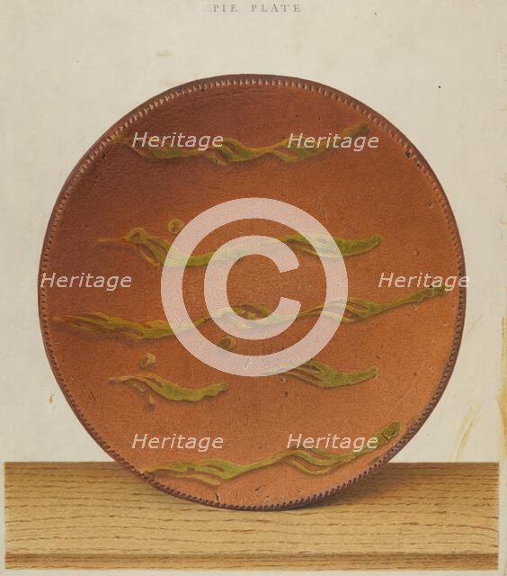 Pie Plate, c. 1939. Creator: Alfred Parys.