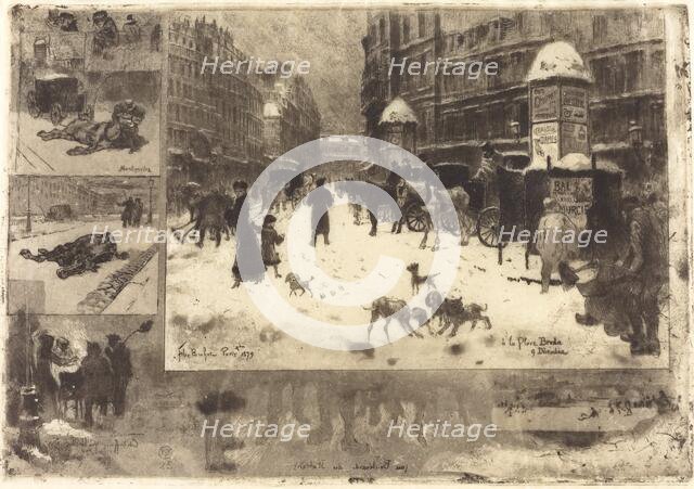 L'Hiver à Paris (Winter in Paris), 1879. Creator: Felix Hilaire Buhot.