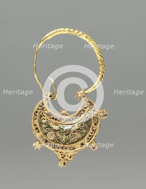 Crescent-Shaped Earring, 1000-1100. Creator: Unknown.