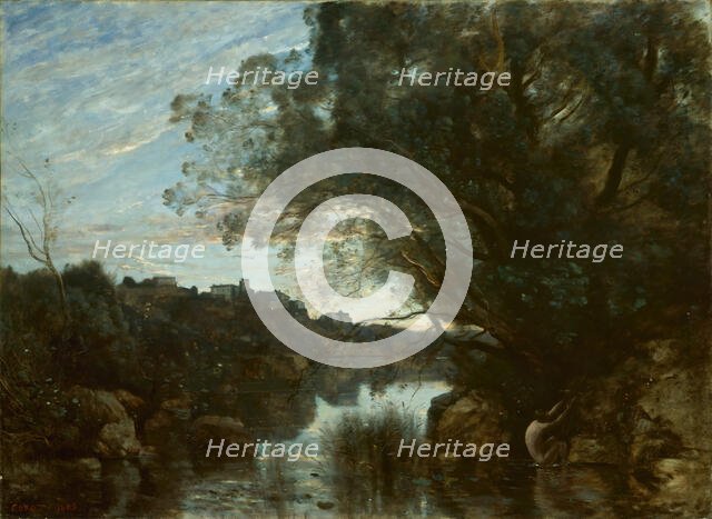 Souvenir of the Environs of Lake Nemi, 1865. Creator: Jean-Baptiste-Camille Corot.