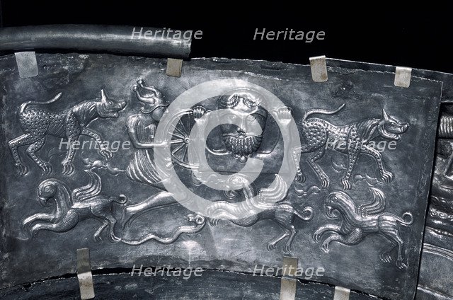 Detail of Gundestrup Cauldron, Celtic God Taranis, Danish, c100 BC. Artist: Unknown