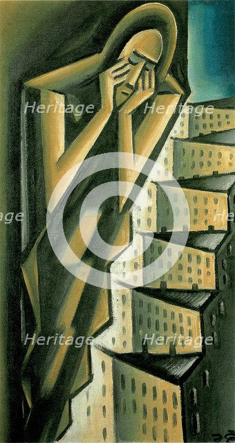 Woman over the City, ca 1917-1920. Artist: Capek, Karel (1890-1938)