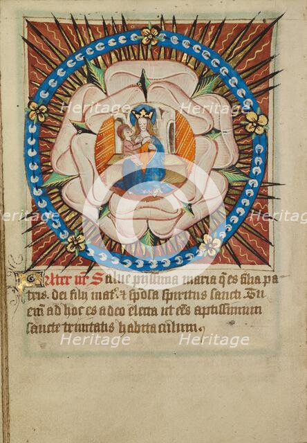 The Virgin and Child in a White Rose; Illustrated Vita Christi..., about 1480-1490. Creator: Unknown.
