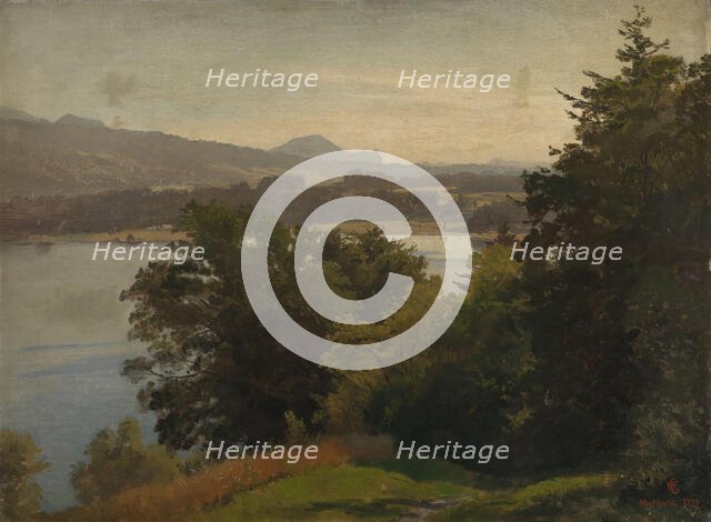 View of the Mondsee, 1870. Creator: Hans Gude.