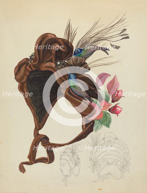 Brown Velvet Cap, c. 1940. Creator: Unknown.