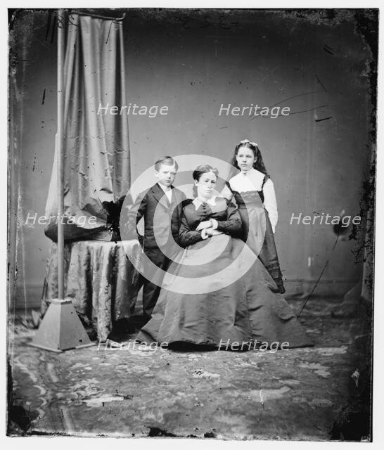 Mrs. U.S. Grant with daughter and son, between 1860 and 1875. Creator: Unknown.
