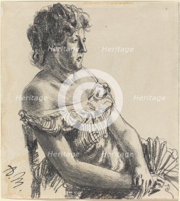 Woman in Court Dress. Creator: Adolph Menzel.