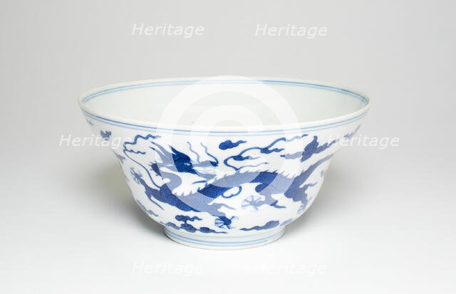 Bowl with Dragons amid Clouds, Qing dynasty (1644-1911), Daoguang reign (1820-1850). Creator: Unknown.