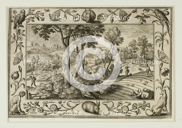 The Enemy Sowing Tares Among the Wheat, from Landscapes with Old and New Testament Scenes and..., 15 Creator: Adriaen Collaert.