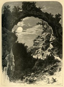 'Arched Rock by Moonlight', 1872.  Creator: A. Measom.