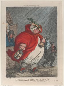 A Midwife Going to a Labour, February 12, 1811., February 12, 1811. Creator: Thomas Rowlandson.