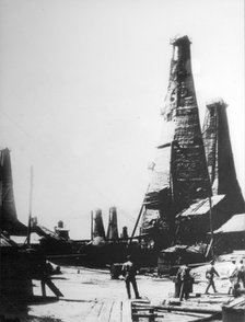 Oil extraction in Baku, Russia, c1903-c1906.  Artist: Anon