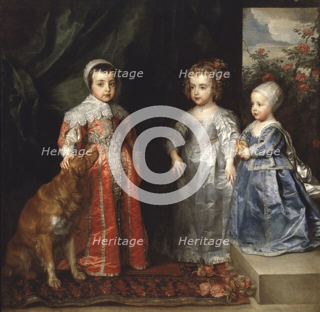 The three eldest children of Charles I Stuart (1600-1649) and Henrietta Maria..., 1635. Creator: Dyck, Sir Anthonis van (1599-1641).