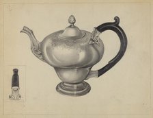 Silver Teapot, c. 1936. Creator: Aaron Fastovsky.
