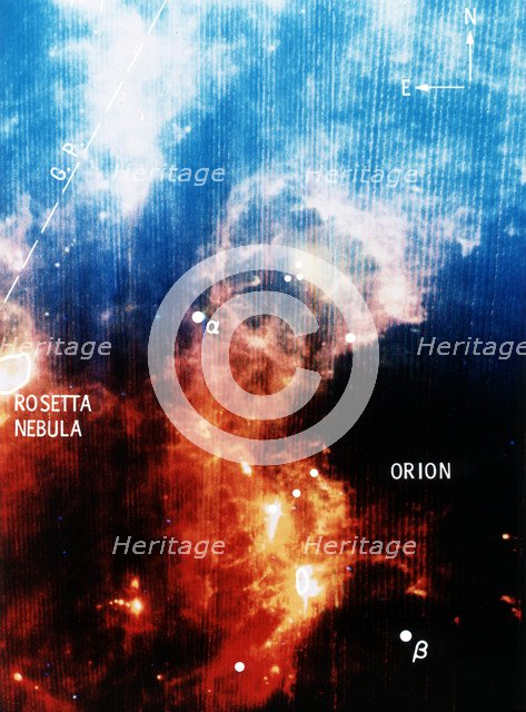 Infra-red view of constellation of Orion. Artist: Unknown